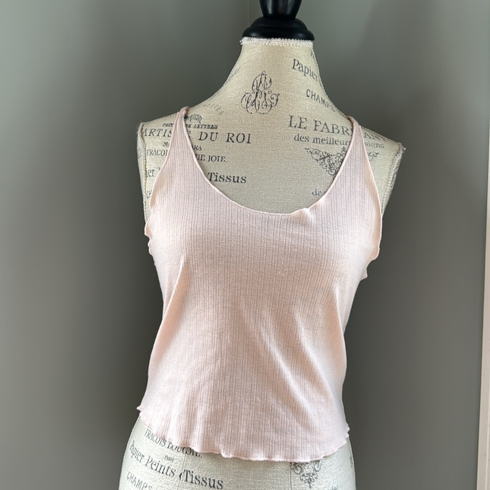 Anthropologie feathers weight light pink racerback tank top NWOTβ size S